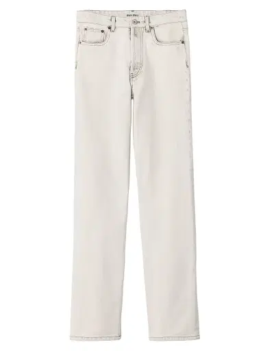 Miu Miu Women's Five-Pocket Denim Jeans - White | Thumbnail 1