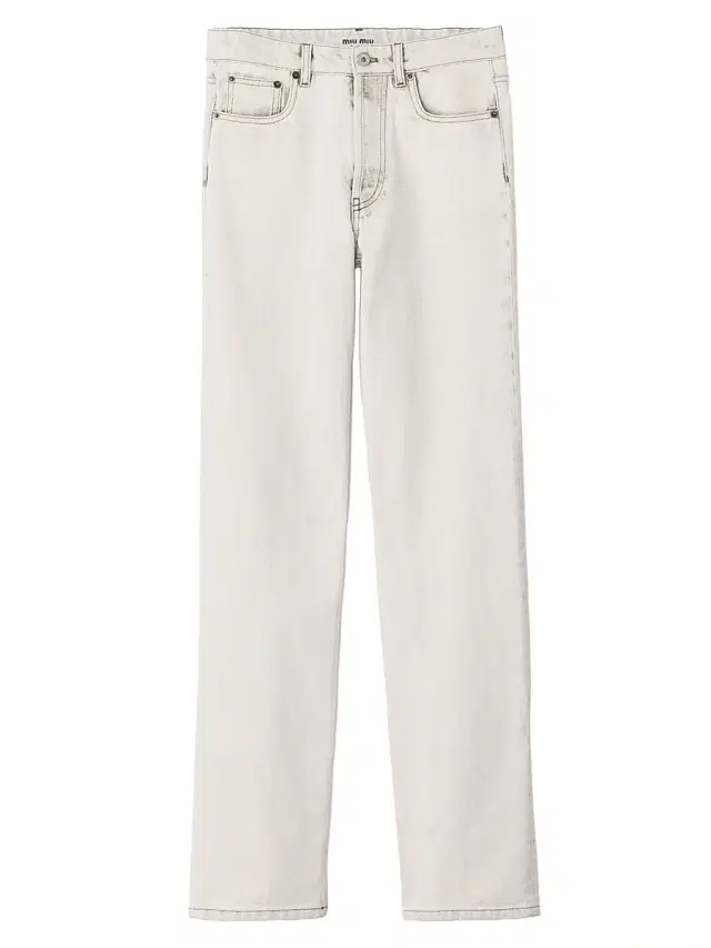 Miu Miu Women's Five-Pocket Denim Jeans - White