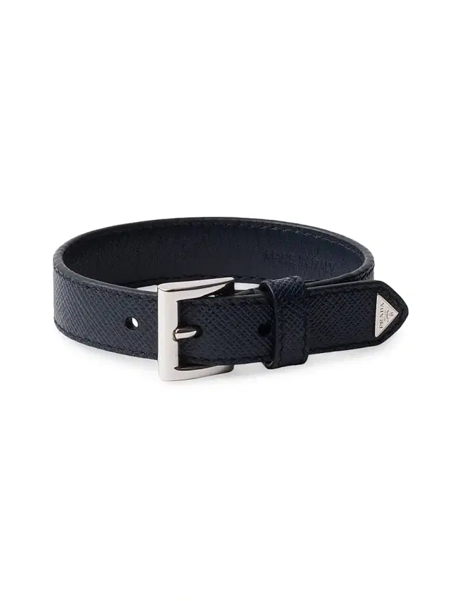 Men's Saffiano Leather Bracelet - Blue Men's Saffiano Leather Bracelet - Blue