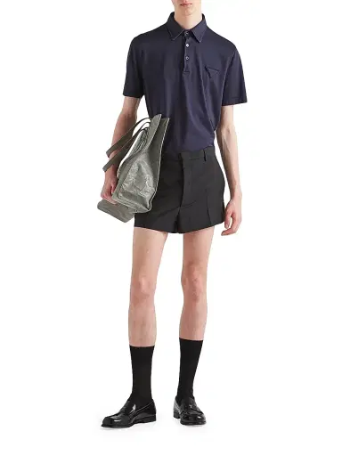 Prada Men's Short-Sleeved Cotton Polo Shirt | Thumbnail 2