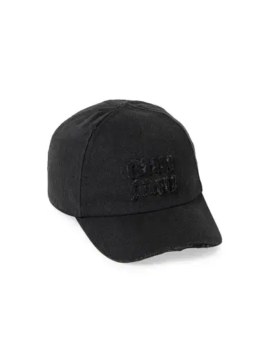 Miu Miu Women's Denim Baseball Cap - Black - Size Small | Thumbnail 1 Miu Miu Women's Denim Baseball Cap - Black - Size Small | Thumbnail 1