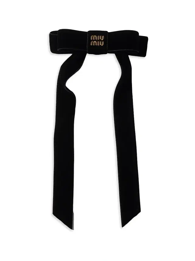 Miu Miu Women's Velvet Hair Clip - Black
