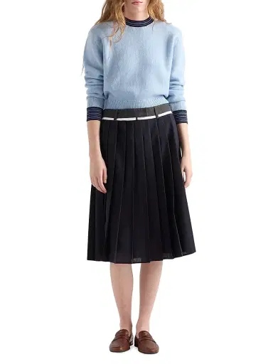 Prada Women's Cashmere Crew-Neck Sweater - Blue - Size 10 | Thumbnail 2