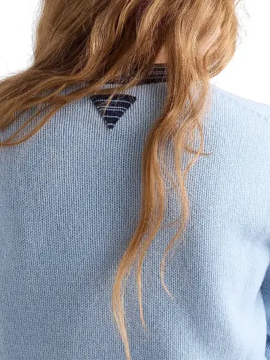 Prada Women's Cashmere Crew-Neck Sweater - Blue - Size 10 | Thumbnail 5