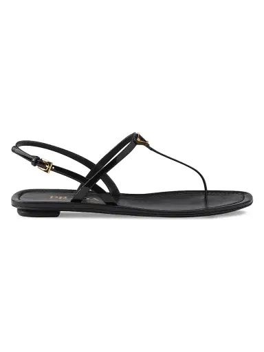 Prada Women's Patent Leather Thong Sandals - Black - Size 9.5 | Thumbnail 1 Prada Women's Patent Leather Thong Sandals - Black - Size 9.5 | Thumbnail 1
