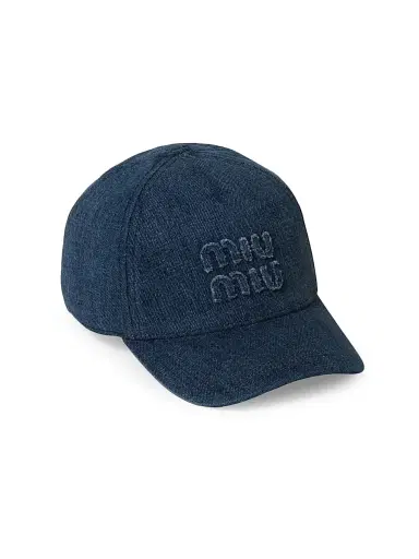 Miu Miu Women's Denim Baseball Cap - Blue - Size Medium | Thumbnail 1 Miu Miu Women's Denim Baseball Cap - Blue - Size Medium | Thumbnail 1