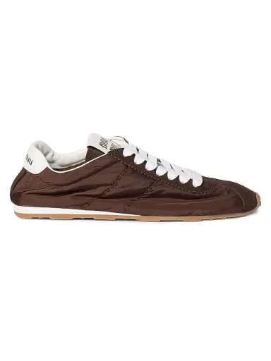 Miu Miu Women's Plume Technical Fabric and Suede Sneakers | Thumbnail 1 Miu Miu Women's Plume Technical Fabric and Suede Sneakers | Thumbnail 1