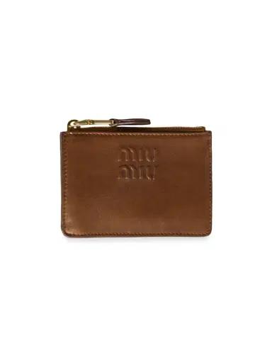 Miu Miu Women's Nappa Leather Card Holder | Thumbnail 1 Miu Miu Women's Nappa Leather Card Holder | Thumbnail 1