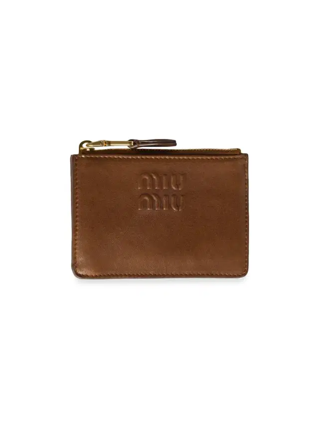Women's Nappa Leather Card Holder - Brown