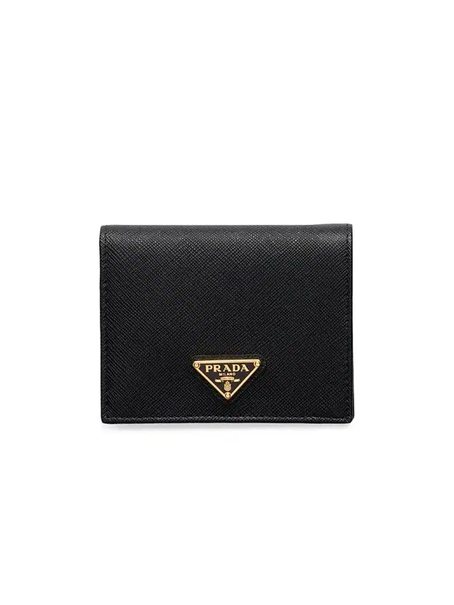 Prada Women's  Saffiano Leather Wallet - Black Gold