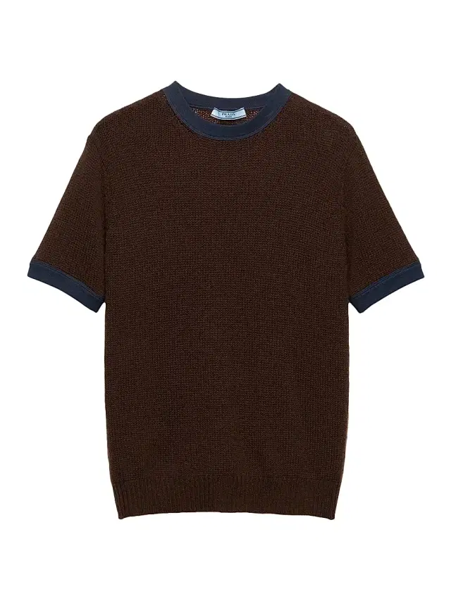 Women's Short-Sleeved Cashmere Sweater - Brown
