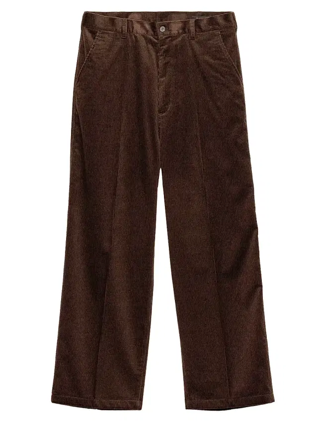 Men's Cashmere and Cotton Corduroy Pants - Brown