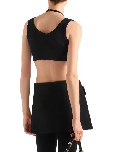 Prada Women's Jersey Top - Black | Thumbnail 3