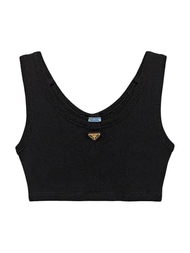 Prada Women's Jersey Top - Black | Thumbnail 1