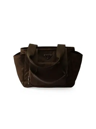 Prada Women's Re-Nylon Tote Bag - Dark Brown | Thumbnail 1 Prada Women's Re-Nylon Tote Bag - Dark Brown | Thumbnail 1