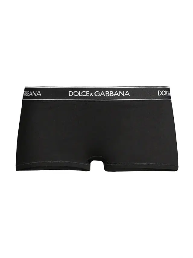 Dolce & Gabbana Women's Logo Band Boyshorts - Nero
