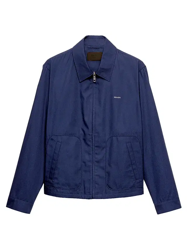 Men's Technical Cotton Zipper Blouson Jacket - Blue