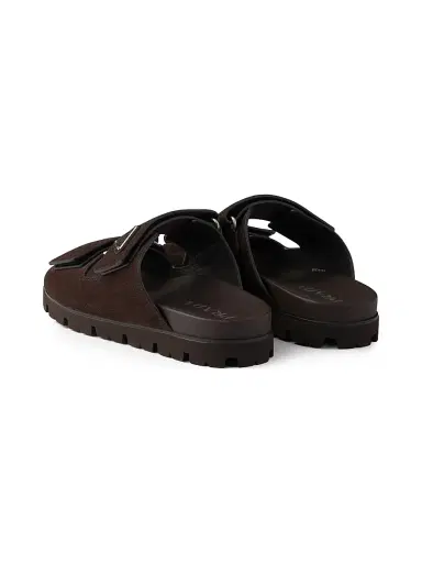 Prada Men's Suede Band Sandals - Dark Brown - Size 12 | Thumbnail 2
