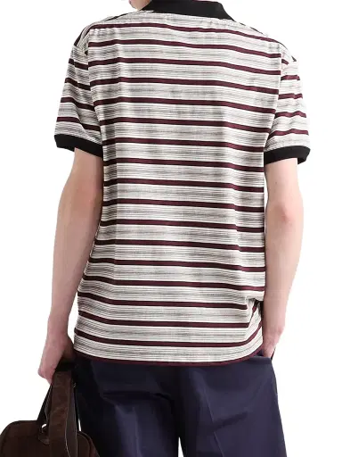 Prada Men's Short-Sleeved Cotton Polo Shirt - Beige Khaki | Thumbnail 3