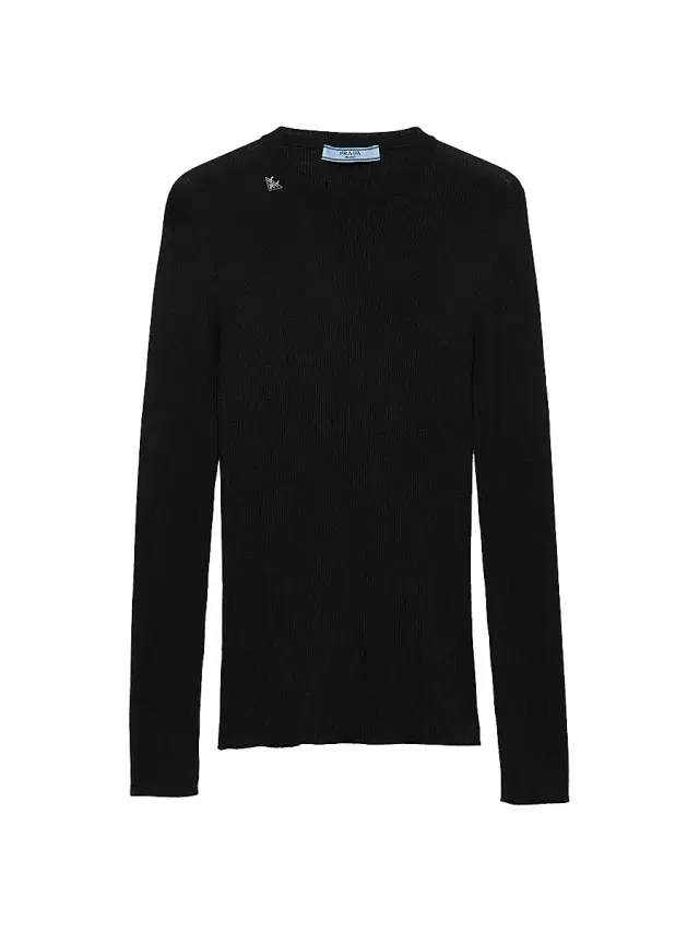 Women's Wool Crew-Neck Sweater - Black