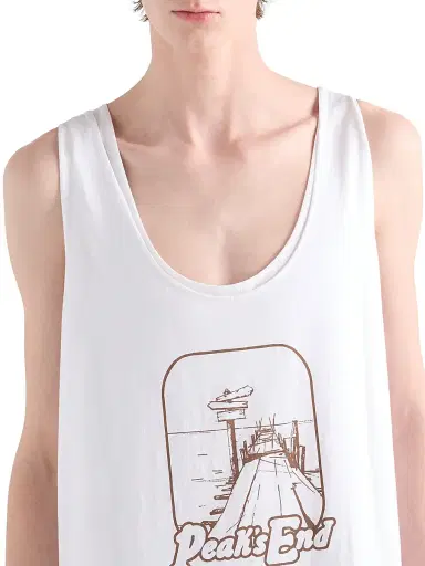 Prada Men's Printed Cotton Tank Top - White | Thumbnail 5