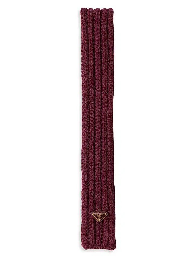 Prada Women's Wool Scarf - Dark Red