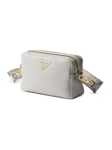 Prada Women's Small Leather Shoulder Bag - Grey | Thumbnail 2 Prada Women's Small Leather Shoulder Bag - Grey | Thumbnail 2
