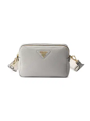 Prada Women's Small Leather Shoulder Bag - Grey | Thumbnail 1 Prada Women's Small Leather Shoulder Bag - Grey | Thumbnail 1