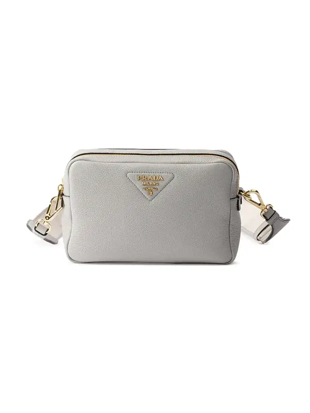 Prada Women's  Leather Shoulder Bag - Grey