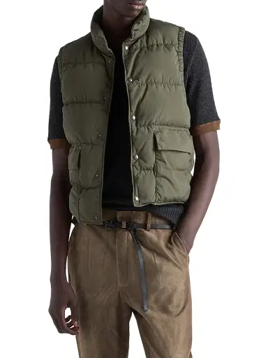 Prada Men's Cotton Down Vest - Green | Thumbnail 2 Prada Men's Cotton Down Vest - Green | Thumbnail 2