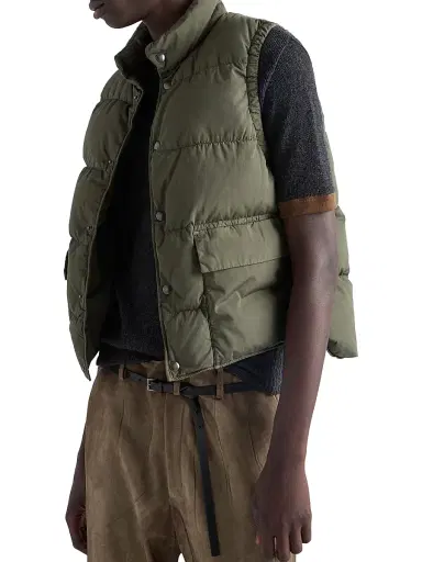 Prada Men's Cotton Down Vest - Green | Thumbnail 3 Prada Men's Cotton Down Vest - Green | Thumbnail 3