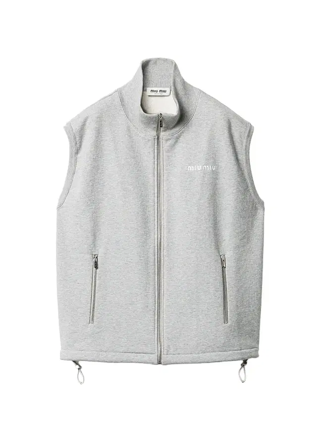 Miu Miu Women's Cotton Fleece Vest Sweatshirt - Grey