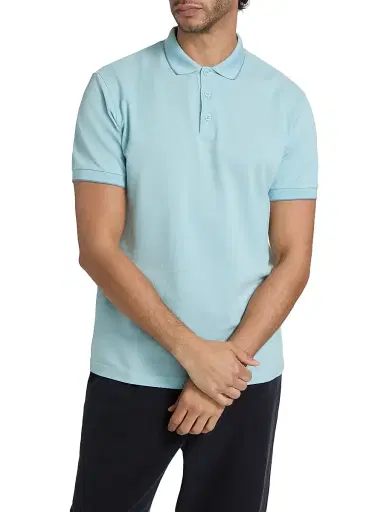 Giorgio Armani Men's Cotton Jersey Polo Shirt - Solid Turquoise - Size 46 | Thumbnail 3