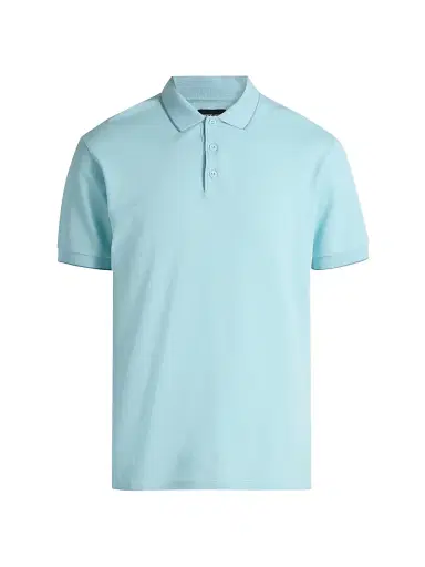 Giorgio Armani Men's Cotton Jersey Polo Shirt - Solid Turquoise - Size 46 | Thumbnail 1