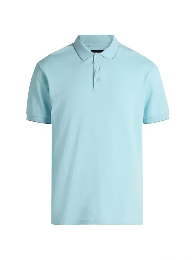 Giorgio Armani Men's Cotton Jersey Polo Shirt - Solid Turquoise