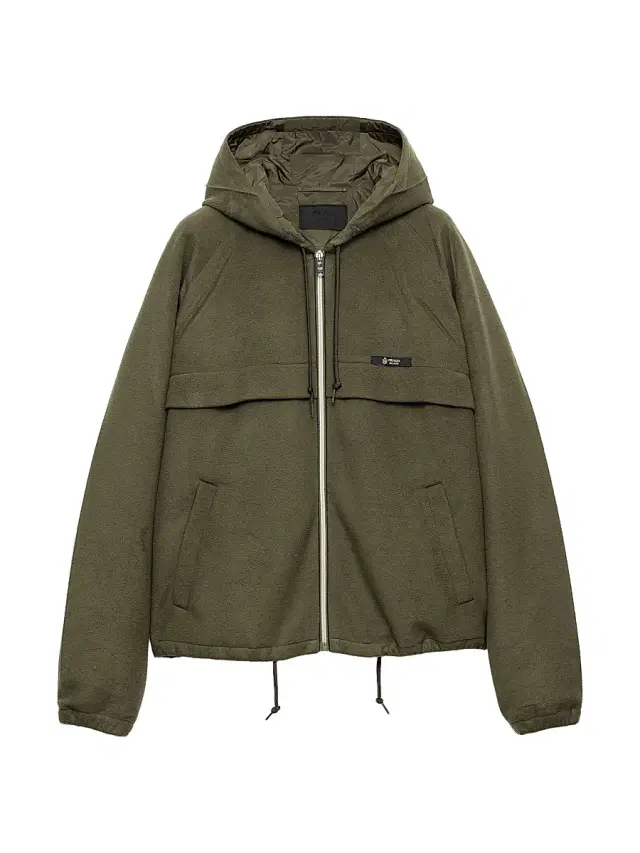 Men's Hooded Technical Fabric Blouson Jacket - Green