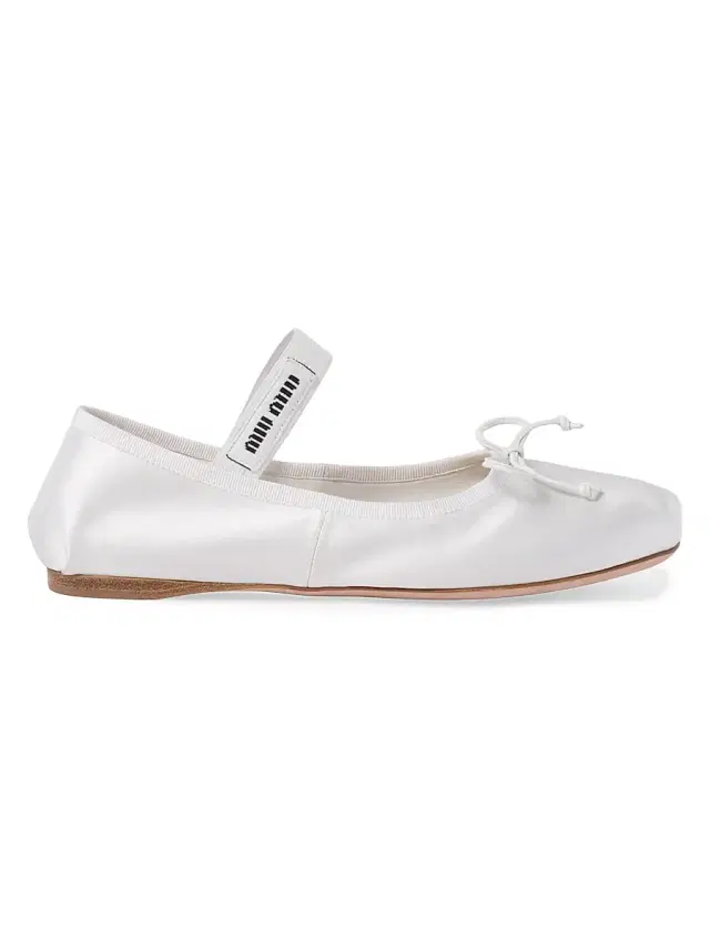 Women's Satin Ballerinas - White
