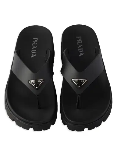 Prada Men's Rubber Thong Sandals - Black - Size 7 | Thumbnail 2 Prada Men's Rubber Thong Sandals - Black - Size 7 | Thumbnail 2