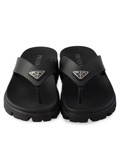 Prada Men's Rubber Thong Sandals - Black - Size 7 | Thumbnail 4 Prada Men's Rubber Thong Sandals - Black - Size 7 | Thumbnail 4