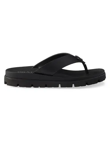 Prada Men's Rubber Thong Sandals - Black - Size 7 | Thumbnail 1 Prada Men's Rubber Thong Sandals - Black - Size 7 | Thumbnail 1