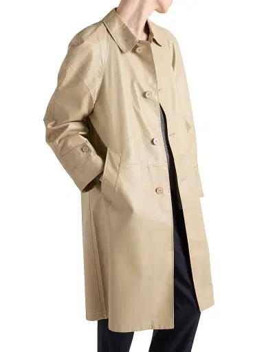 Prada Men's Nappa Leather Coat - Beige Khaki - Size 40 | Thumbnail 3 Prada Men's Nappa Leather Coat - Beige Khaki - Size 40 | Thumbnail 3