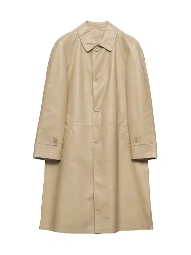 Prada Men's Nappa Leather Coat - Beige Khaki - Size 40 | Thumbnail 1 Prada Men's Nappa Leather Coat - Beige Khaki - Size 40 | Thumbnail 1