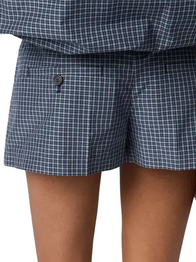 Miu Miu Women's Checked Technical Fabric Mini Skort - Blue - Size 6 | Thumbnail 5