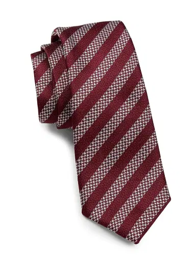 Giorgio Armani Men's Striped Woven Silk Jacquard Tie | Thumbnail 1 Giorgio Armani Men's Striped Woven Silk Jacquard Tie | Thumbnail 1