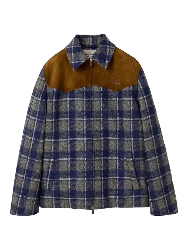 Women's Checked Blouson Jacket - Grey