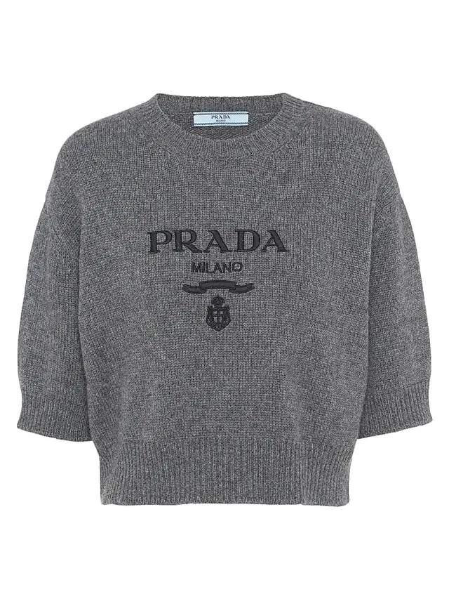 Women's Wool and Cashmere Crew-Neck Sweater - Grey