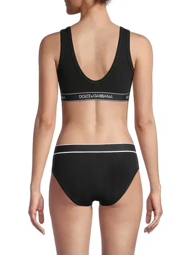 Dolce & Gabbana Women's Logo Band Sports Bra - Black - Size Medium | Thumbnail 4