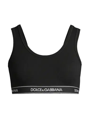 Dolce & Gabbana Women's Logo Band Sports Bra - Black - Size Medium | Thumbnail 1