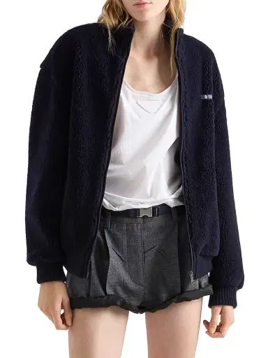 Prada Women's Fleece Jacket - Blue | Thumbnail 2 Prada Women's Fleece Jacket - Blue | Thumbnail 2