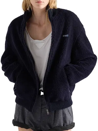 Prada Women's Fleece Jacket - Blue | Thumbnail 3 Prada Women's Fleece Jacket - Blue | Thumbnail 3